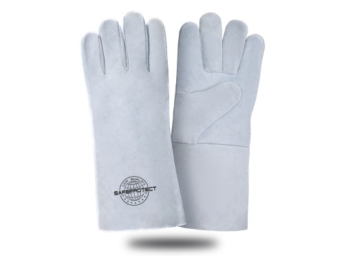 Краги спилковые серые