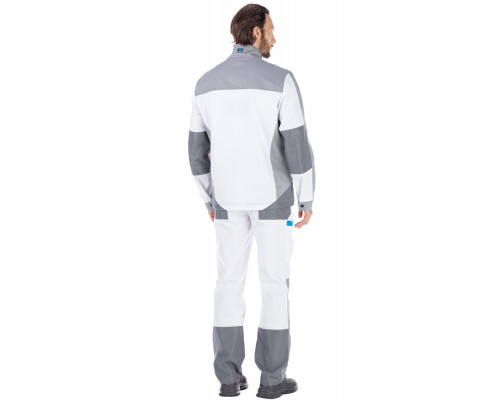 Куртка мужская рабочая летняя "Старт" белая с серым