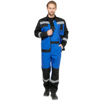 Костюм мужской рабочий летний "Гудзон" NEW василек-черный